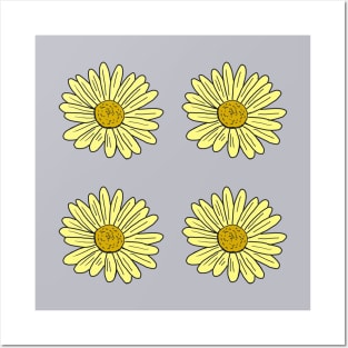 Yellow Daisy Doodle Pack Posters and Art